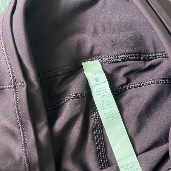 Lululemon Fast and Free Capris Crop, Size 6, Plum Shadow Purple Burgundy - Picture 5 of 10